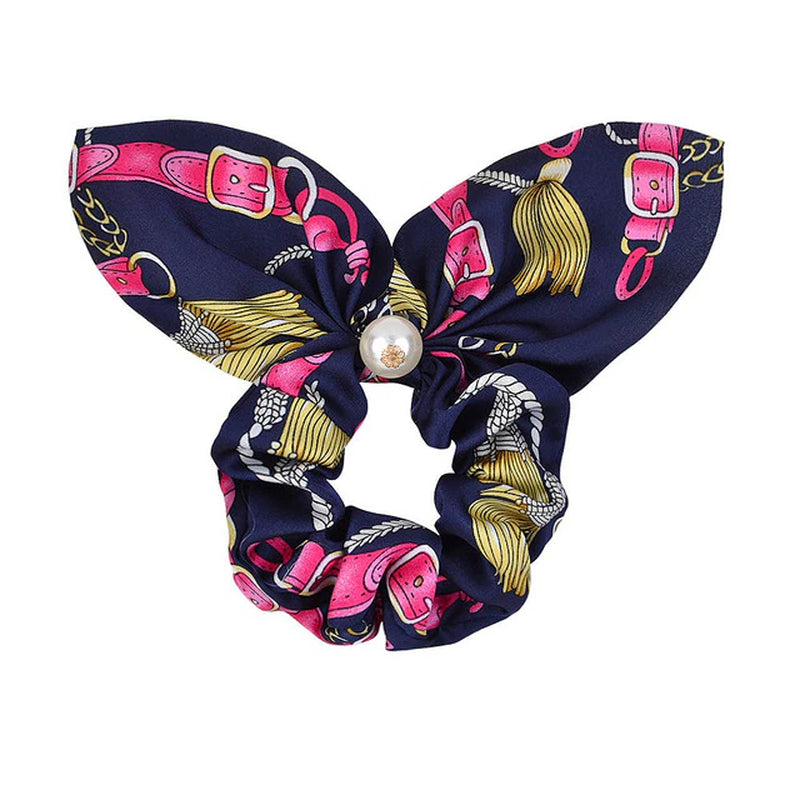 New Chiffon Bowknot Silk Hair Scrunchies Women Pearl Ponytail Holder Hair Ties Hair Rope Rubber Bands Headwear Hair Accessories