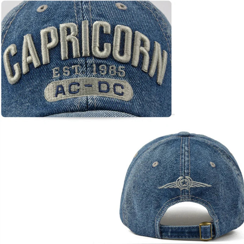 New CAPRICORN 3D Letter Embroidery Baseball Cap Outdoor Sports Golf Caps Trucker Hat Men'S and Women'S Universal Hats