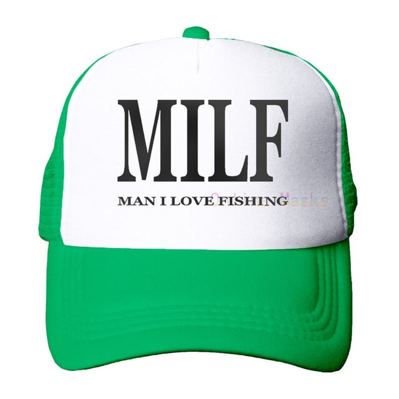 Funny Trucker Hat Milf Man I Love Fishing Fishing Baseball Cap Retro Vintage Joke Fish