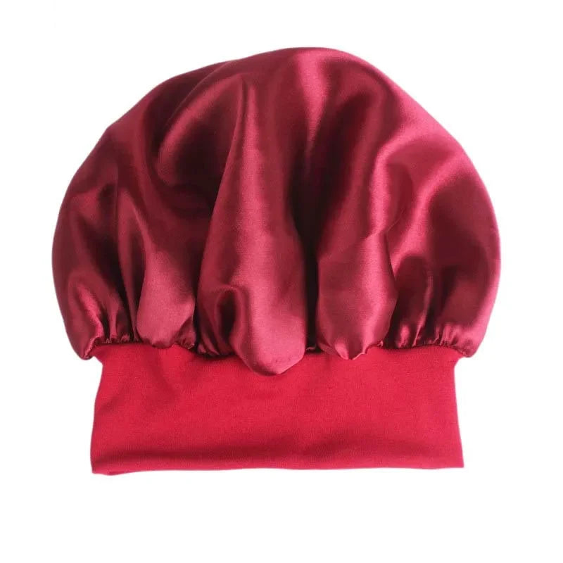 Hair Bonnet for Sleeping Silk Nightcap Satin Elastic Narrow Brim Shower Cap round Hat Home Hair Care Cap Satin Bonnet