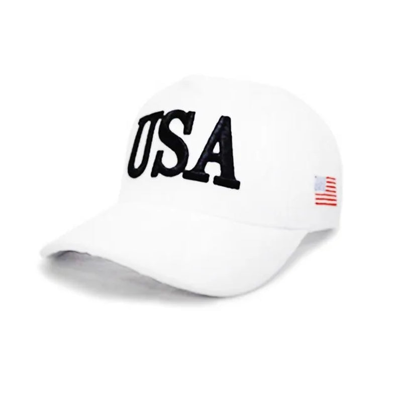 Unisex Outdoor President Trump 2024 Campaign Baseball Cap USA 45 American Flag 3D Embroidered Adjustable Snapback Trucker Hat