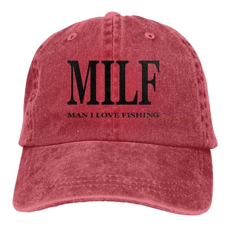 Funny Trucker Hat Milf Man I Love Fishing Fishing Baseball Cap Retro Vintage Joke Fish