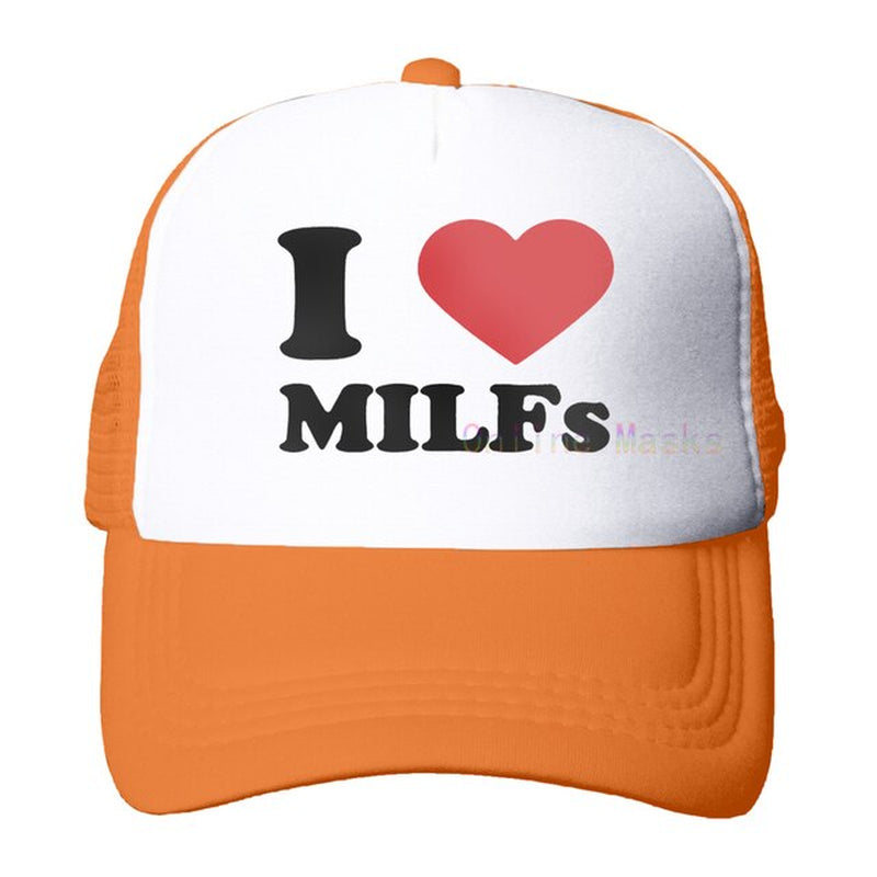 Funny Trucker Hat Milf Man I Love Fishing Fishing Baseball Cap Retro Vintage Joke Fish