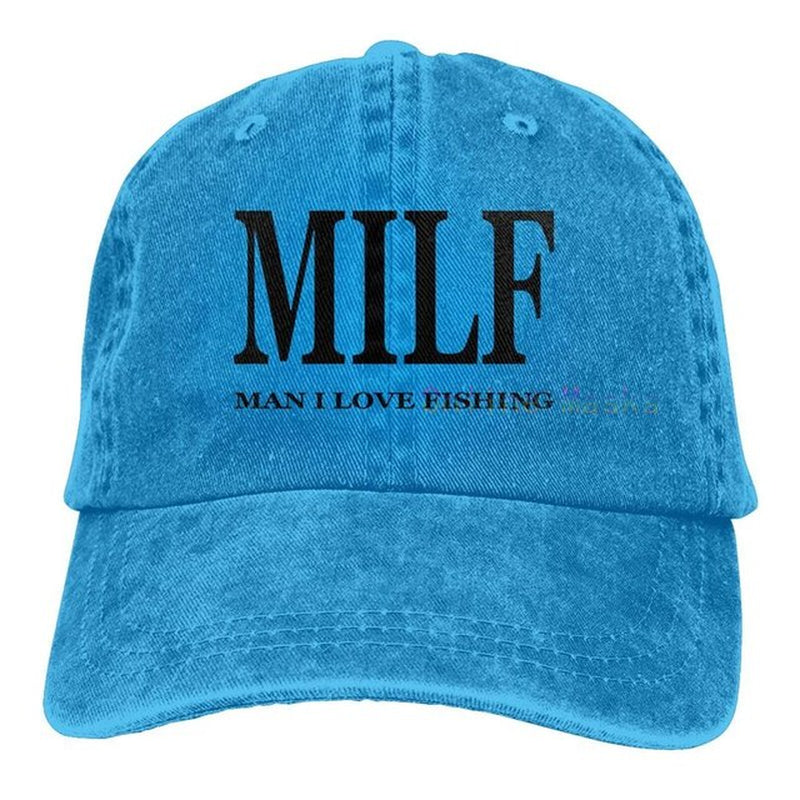 Funny Trucker Hat Milf Man I Love Fishing Fishing Baseball Cap Retro Vintage Joke Fish