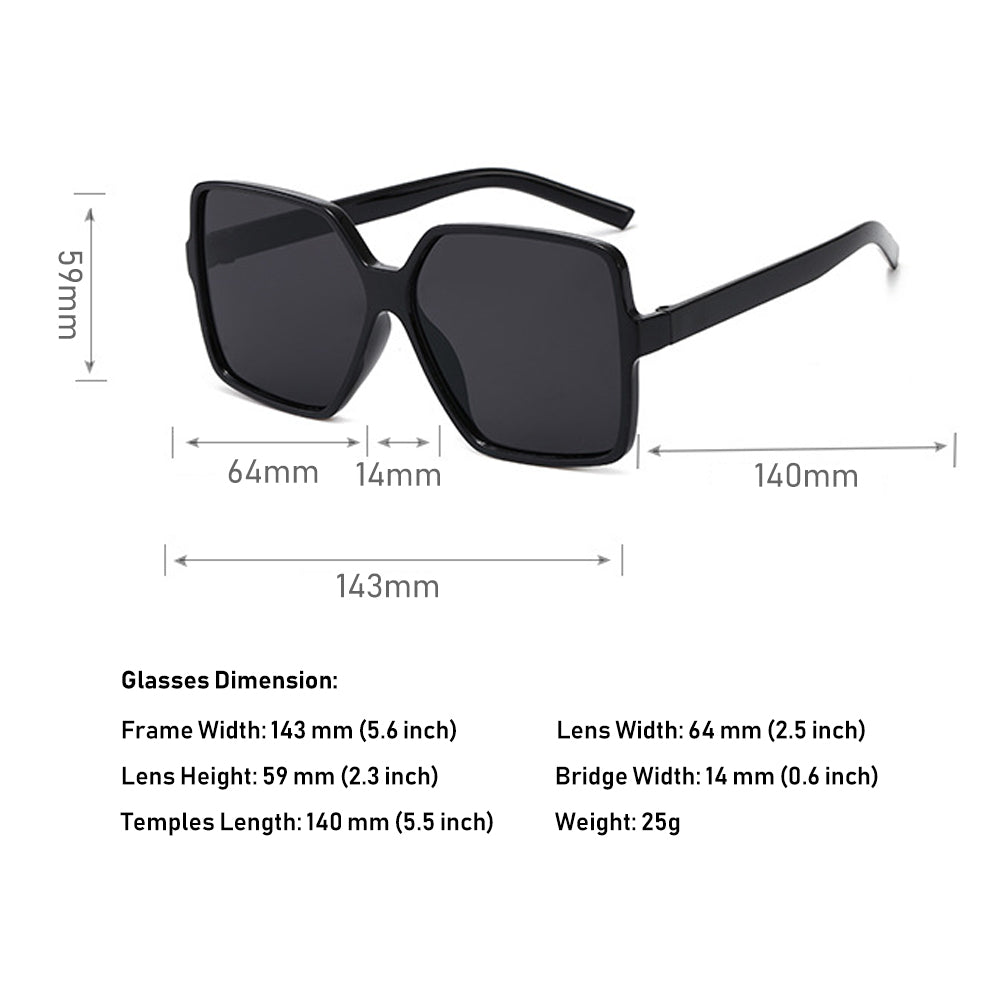 1 PC Car Motor Oversized Square Sunglasses for Women and Men UV Protection Eyeglasses Retro Big Frame Sun Glasses Fashion Shades