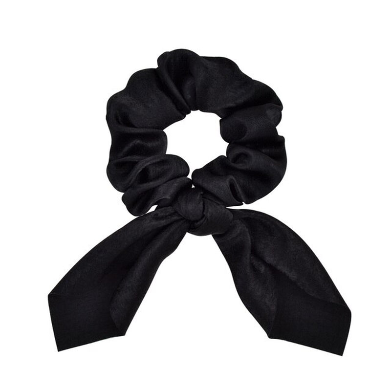 New Chiffon Bowknot Silk Hair Scrunchies Women Pearl Ponytail Holder Hair Ties Hair Rope Rubber Bands Headwear Hair Accessories