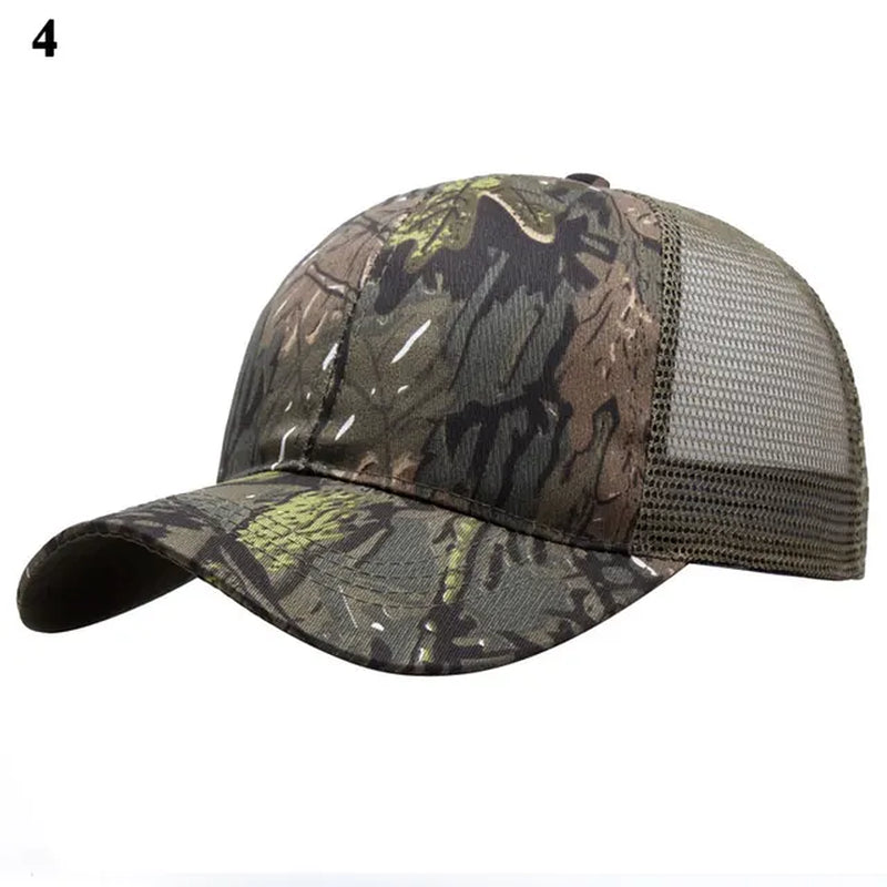 Summer Outdoor Sunscreen Quick-Drying Hat Jungle Leaf Camouflage Men Women Camouflage Trucker Baseball Cap Unisex Hat