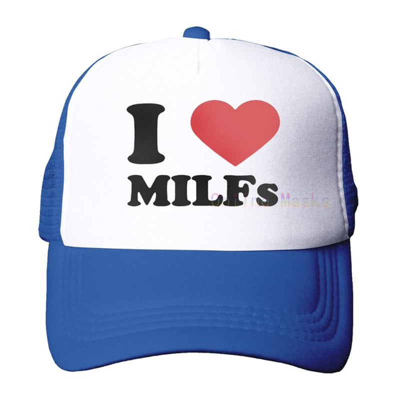 Funny Trucker Hat Milf Man I Love Fishing Fishing Baseball Cap Retro Vintage Joke Fish