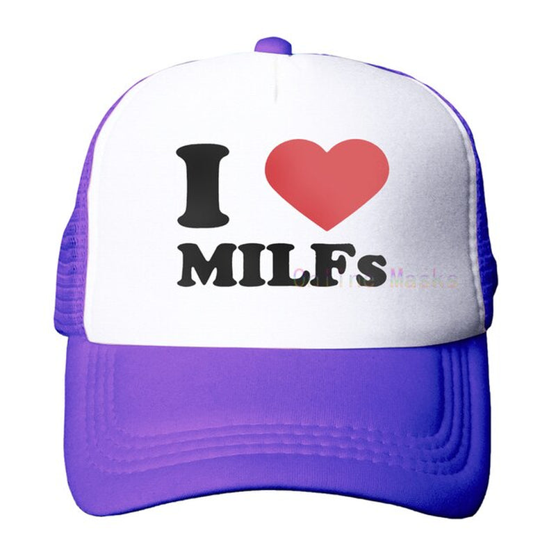 Funny Trucker Hat Milf Man I Love Fishing Fishing Baseball Cap Retro Vintage Joke Fish