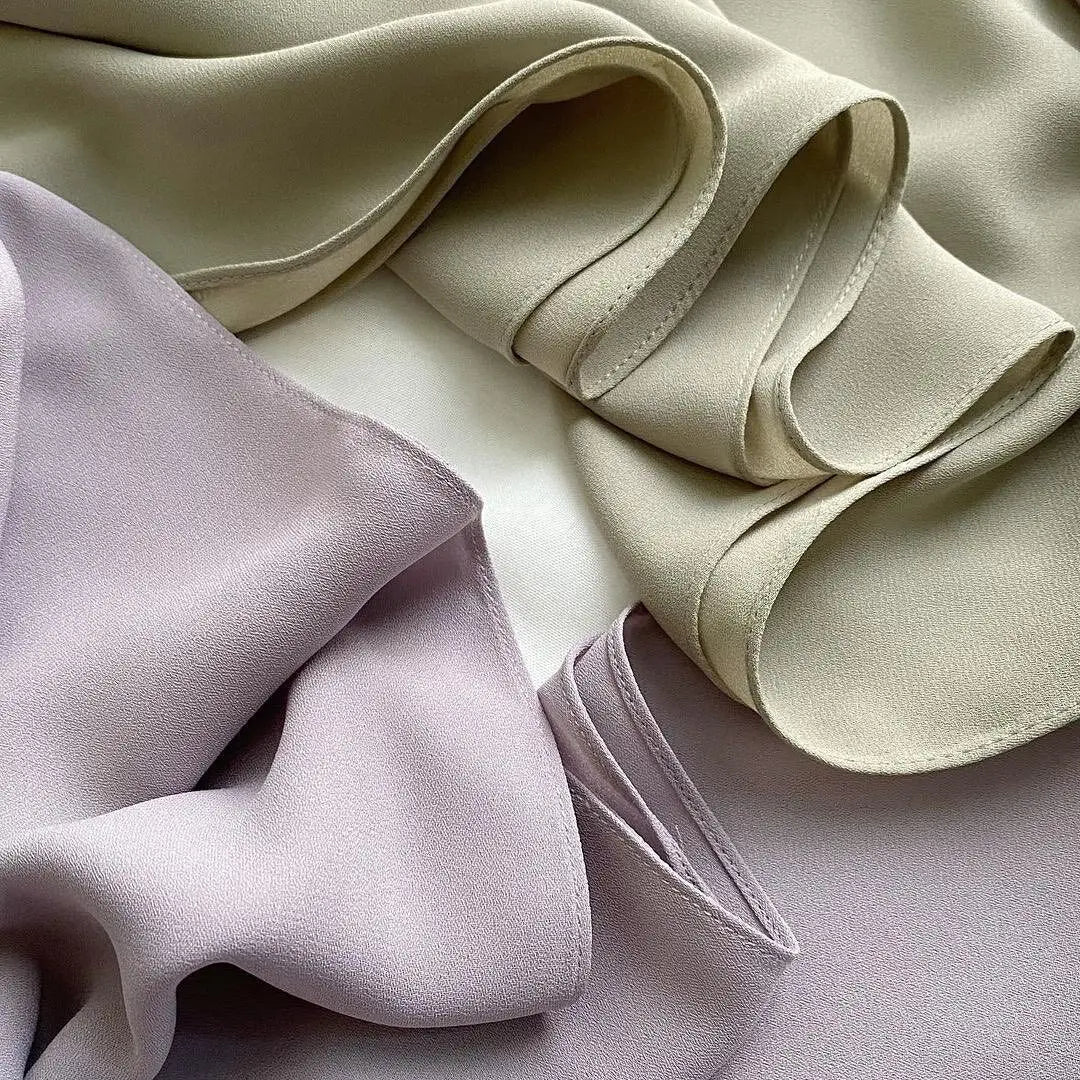 5Pcs/Box Plain Hijab Bubble Chiffon Scarf Women Solid Color Muslim Shawls Hijabs Headband Islamic Headscarf Foulard Femme