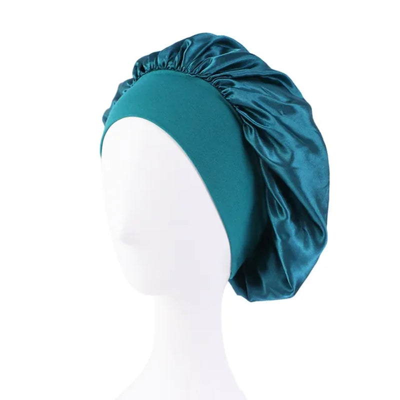 Hair Bonnet for Sleeping Silk Nightcap Satin Elastic Narrow Brim Shower Cap round Hat Home Hair Care Cap Satin Bonnet