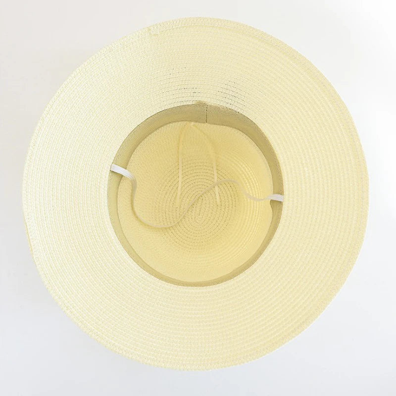 Bucket Hat Panama Fashion Straw Hat Women'S Summer Hats Shade Sun Protection Outdoor Beach Vacation Hat Beach Cap